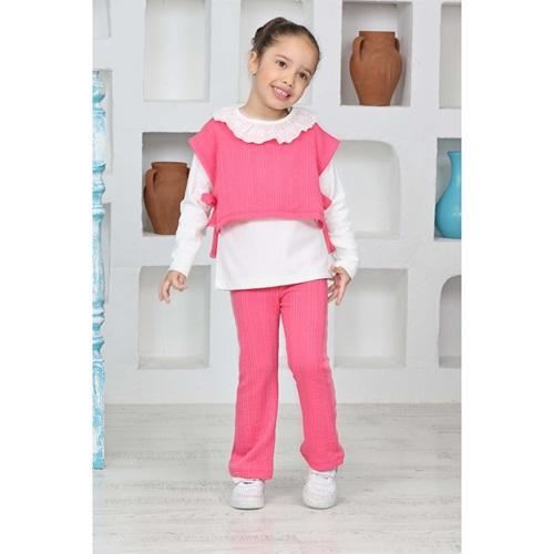 Tintini Kids Kız Çocuk Penye Dantel Yakalı 3 Lü Takım 3-10 Yaş