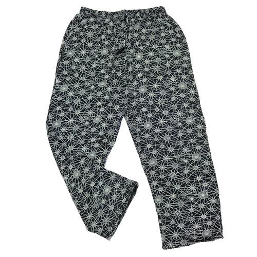 Çopur Bayan Battal Desenli Hantal Turlu Viskon Pijama Alt 7XL-9XL