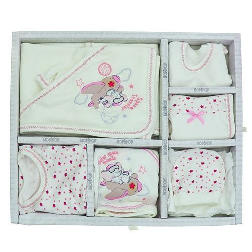 Hopipop 310 Sevimli Fil Nakışlı 11 Parça Zıbın Seti 0-3 Ay