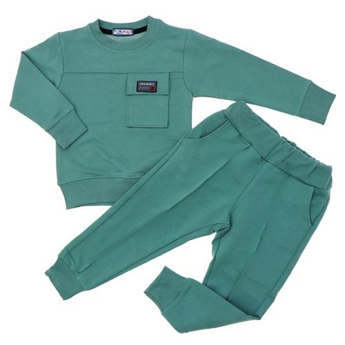 Furkan 8019 Erkek Çocuk Penye Cepli Model Sıfır Yaka Takım 7-10 Yaş