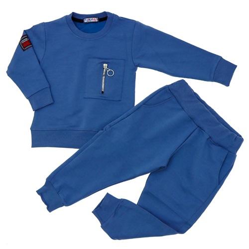 Furkan 8019 Erkek Çocuk Penye Fermuarli Cepli Model Sıfır Yaka Takım 7-10 Yaş