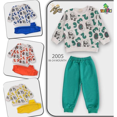 Tospik Erkek Bebe Penye Numara Baskılı Takım 6-24 Ay