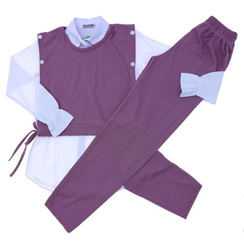 Güldür 9307 Kız Çocuk Yan Düğmeli 2 li Takım 13-16 Yaş