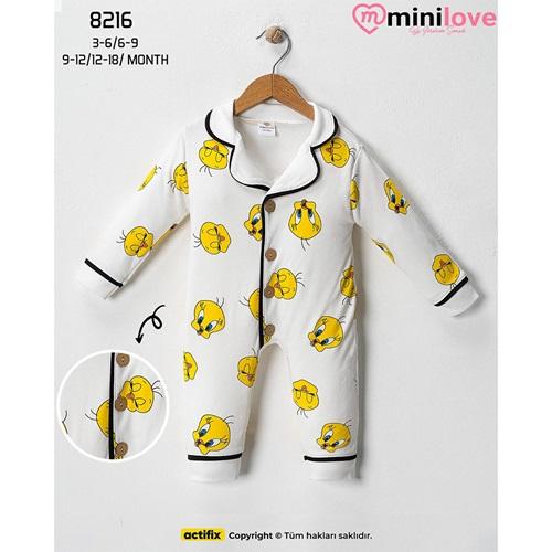 Mini love 8216 Bebe Penye Twetty Baskılı Tulum 6-24 Ay