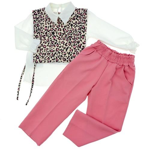 Stylla 1953 Kız Çocuk Loepar Baskılı 3 Parçalı Takım 5-8 Yaş