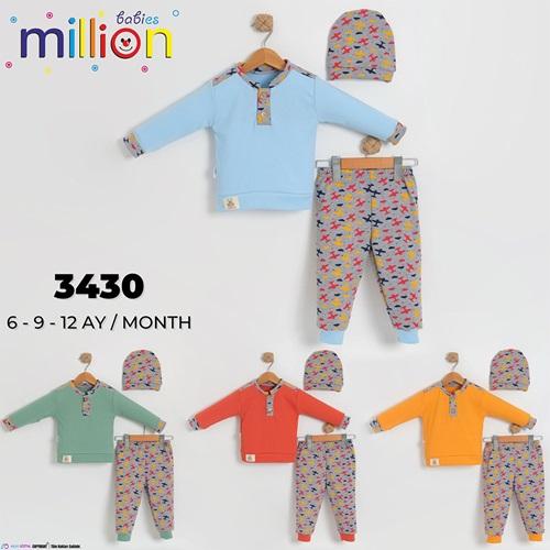 Million 3430 Erkek Bebe Penye Bereli Takım 6-12 Ay