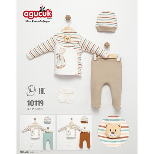 Agucuk Baby 10119 Erkek Bebe Patikli 5 Li Takım 0-3 Ay