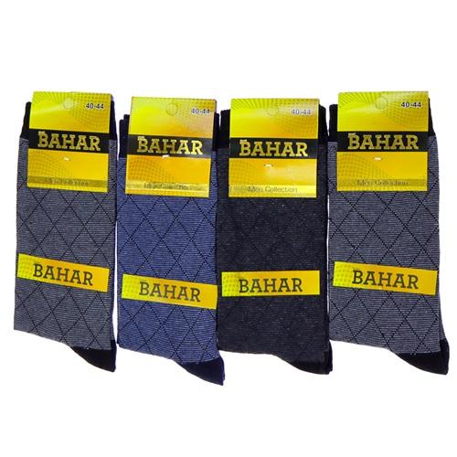 Bahar 3408 Erkek Jakar Desenli Likralı Soket Çorap