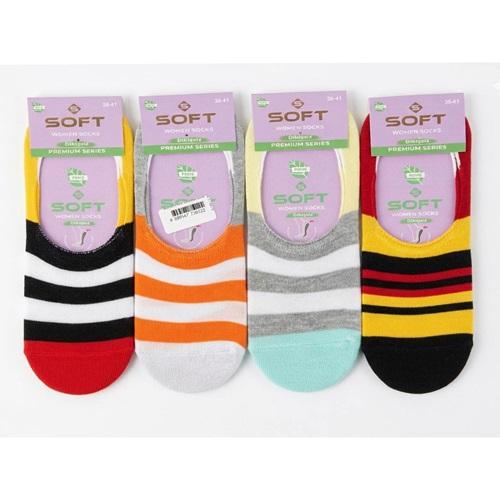 Soft 3294 Bayan Penye Likralı Dikişsiz Silikonlu Babet Çorap