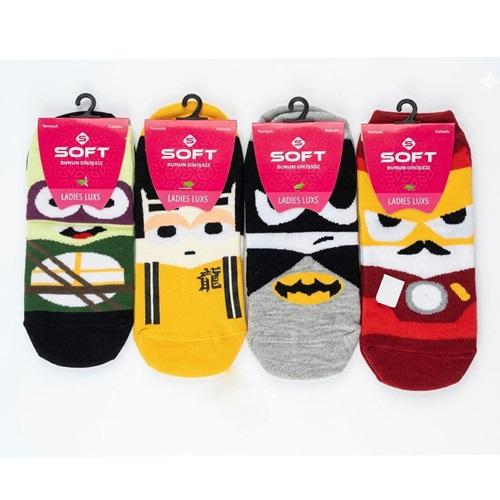 Soft Ladıes Lux 5522 Bayan Penye Dikişsiz Kokulu Patik Çorap