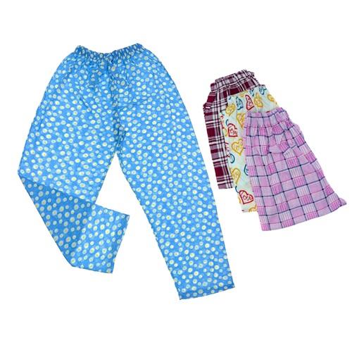 Çiçekli Bayan Penye Battal Desenli Pijama Tek Alt M-2XL (6 Lı)