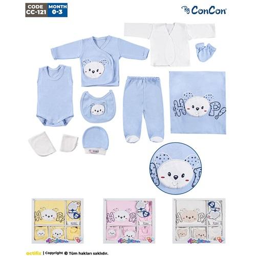 AC-121 Panda Hop Hop Tavşan Nakışlı 10 Parça Zıbın Set 0-3 Ay