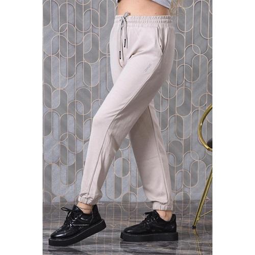 Oysho 0360 Bayan Kompak Penye Oysho Baskılı Lastikli paça Eşofman Alt 2XL-6XL