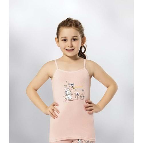 Kota 3408 Kız Çocuk Parça Baskı İp Askı Atlet (12 Li)