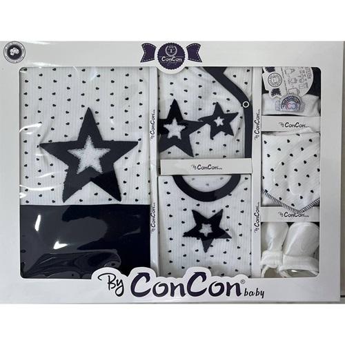 ConCon 718 Bebe Süzine Yıldız Nakışlı 10 Parça Zıbın Set 0-3 Ay
