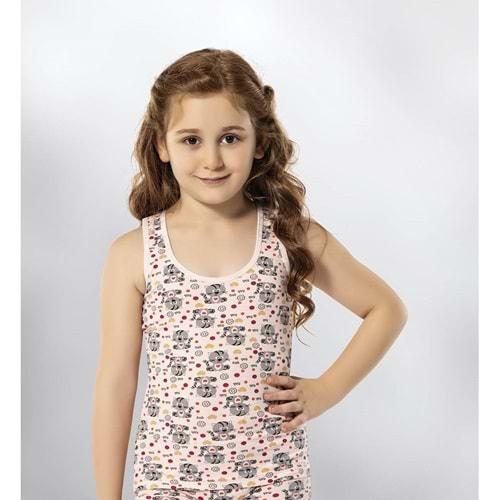 Kota 3412 Kız Çocuk Baskılı Geniş Askı Atlet (12 Li)