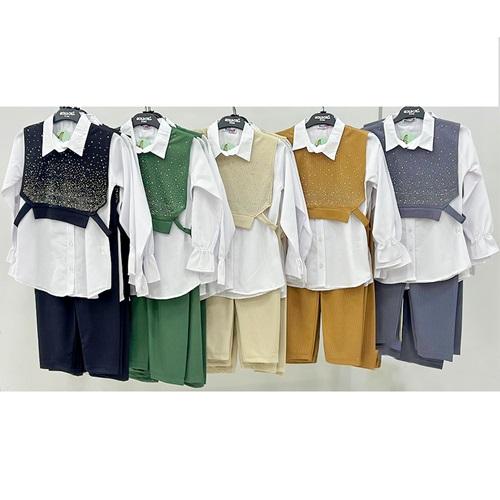 Güldür 9306 Kız Çocuk Taş Baskılı 3 Lü Takım 9-12 Yaş