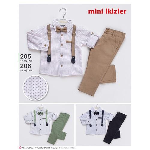 Mini İkizler 205 Erkek Çocuk Gömlekli 2 Li Takım 1-4 Yaş