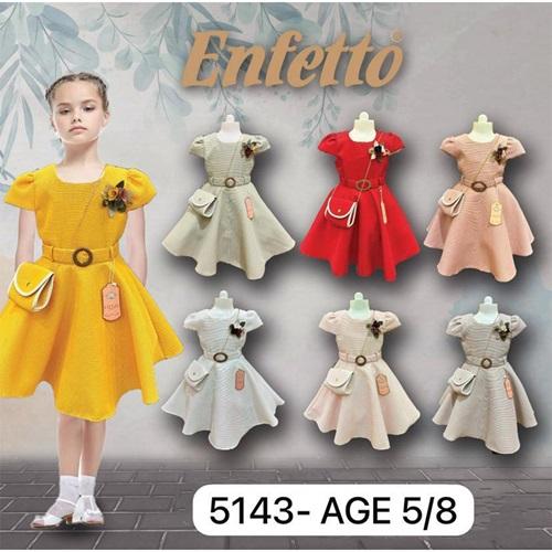 Lotus 5143 Kız Çocuk Çaantalı Kemerli Elbise 5-8 Yaş