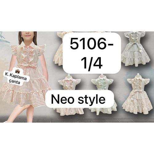 Lotus 5106 Kız Çocuk Şifon Pauantiyeli Çantalı Kemerli Elbise 1-4 Yaş