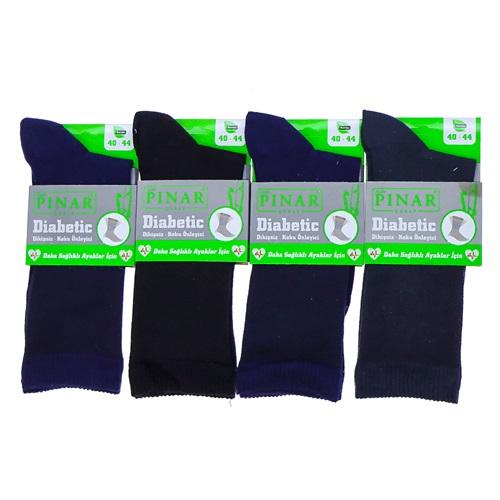 Pınar 8957 Erkek Bambu Likralı Dikişsiz Diabetik Şeker Kutulu Çorap