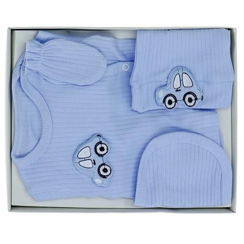 Nana Baby 20539 Bebe Penye Raporlu Micro Araba Nakışlı 5 Li Zıbın Takım 0-3 Ay (Kutulu)