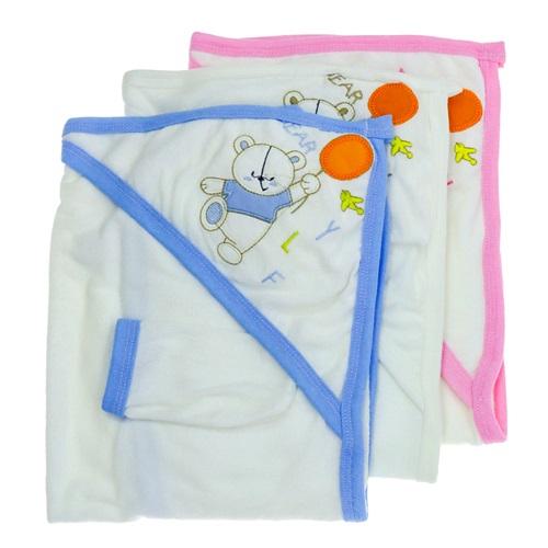 Bebaylin 20111 Bebe Sevimli Ayıcık Nakışlı Şapkalı Keseli Havlu 0-1 Yaş