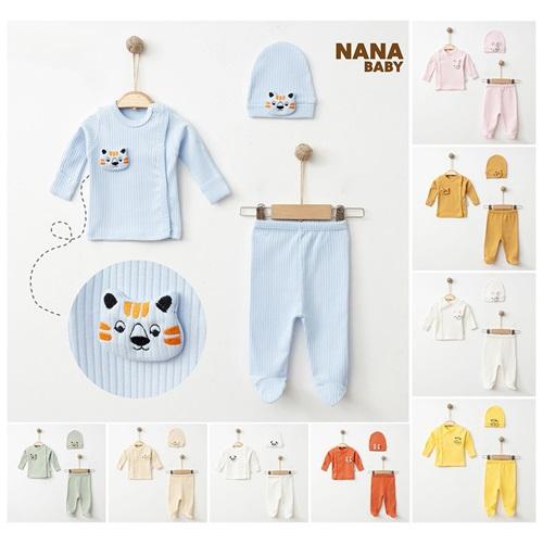 Nana Baby 23017 Bebe Penye Raporlu Micro Tavşan Nakışlı Tulum 0-3 Ay