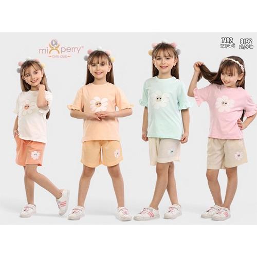 Mixperry 7192 Kız Papatya Gülen Yüz Baskılı 2 Li Takım 3-6 Yaş