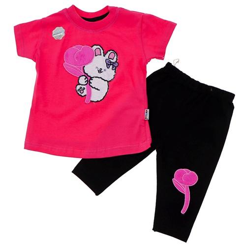 Mini Club 275 Kız Bebe Penye Peluş Sevimli Güllü Ayıcık Nakışlı Takım 6-24 Ay