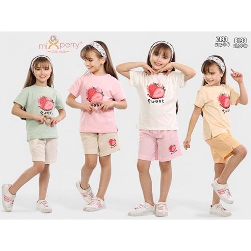 Mixperry 7193 Kız Çilek Baskılı 2 Li Takım 3-6 Yaş