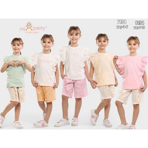 Mixperry 7194 Kız Kolu Boydan Danteli 2 Li Takımş 3-6 Yaş