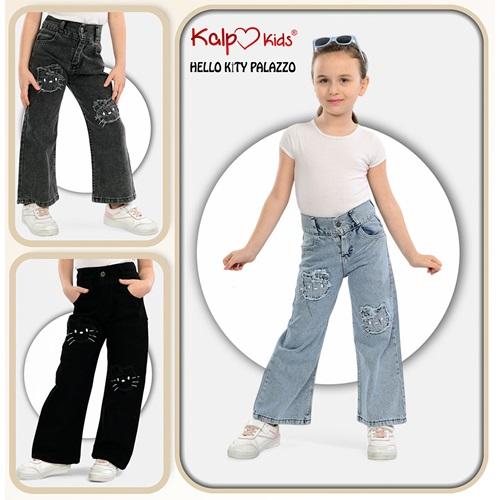 Kalp Kids 1660-2 Kız Çocuk Cotton Palazzo Hello Kıty Kot Pantolon 11-15 Yaş