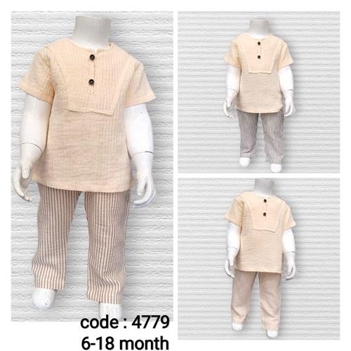 Lupita 4779 Çocuk Müslin Kumas Pantolunlu Takım 6-18 Ay