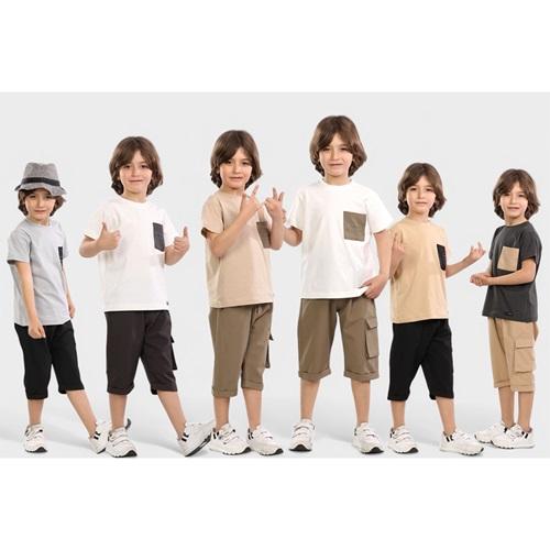 Mixperry 7273 Erkek Çocuk Alt Kolombiya Kapri Cep Baskılı 2 Li Takım 3-6 Yaş