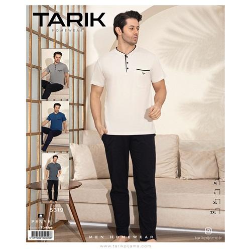 Tarık 5319 Erkek Penye Cepbi Arma Nakış Kısa Kol Pijama Takımı M-2XL