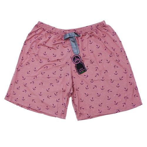 Maxpera 6017 Bayan Penye Desenli Ring Viskon Paça Reşme Şort M-2XL