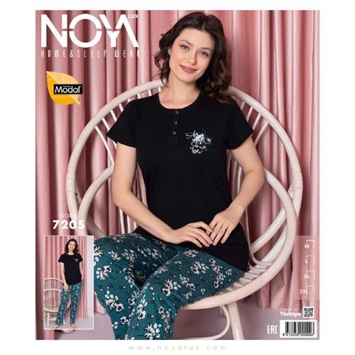 Noya Lux 7205 Bayan Penye Patlı Pijama Takımı M-2XL
