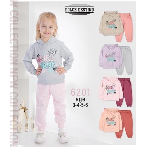 Dolce Destino 6201 Kız Çocuk Penye Love Gırl Baskılı Takım 3-6 Yaş