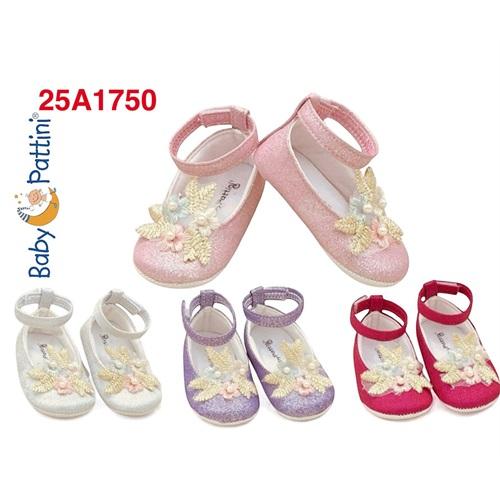 Baby Pattini 2A1150 Kız Bebe Simli Babet İlk Adım Ayakkabı 6-12 Ay (12 Li)
