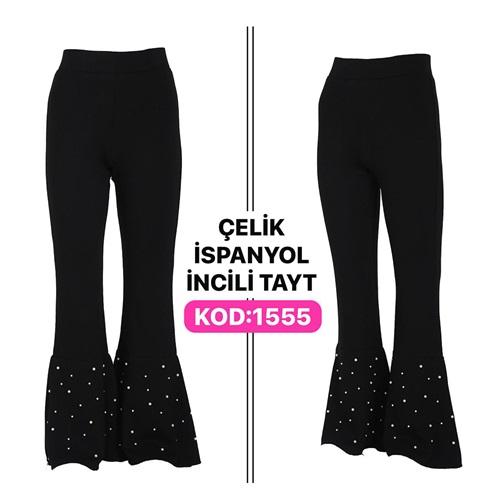 Yılmazcan 1555-1 Kız Çocuk İncili İspanyol Paça Tayt 8-12 Yaş