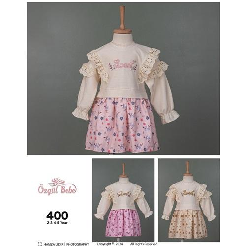 Özgül 400 Kız Çocuk Sweet Nakışlı Elbise 2-5 Yaş