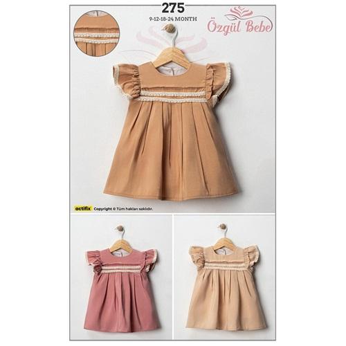 Özgül 275 Kız Bebe Modal Pileli Jile Elbise 9-24 Ay