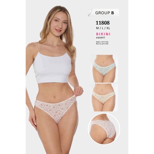 Berrak 11808 Bayan Penye Desenli Bikini Külot M-XL