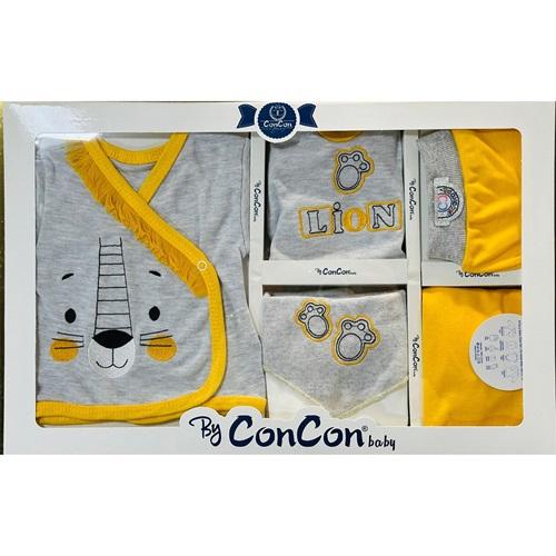 Concon 8018 Concon Aslan Kafalı 8 Parça Lüx Zıbın Set 0-3 Ay