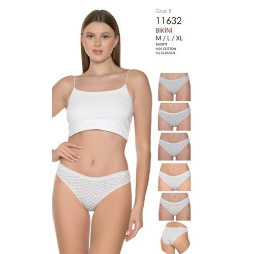 Berrak 11632 Bayan Penye Desenli Bikini Külot M-XL