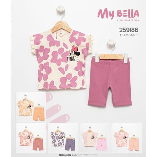 My Bella 9186 Kız Bebe Penye Mınnıe Bakılı Takım 6-18 Ay