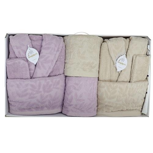 Orkidem 2100 Cotton Çift Kişilik Aille Comfort 8 Parça Bornoz Seti