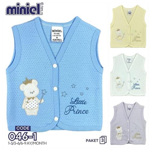 Miniel 046 Bebe Kapitone Nakışlı Seri Yelek 3-9 Ay(3 Lü)