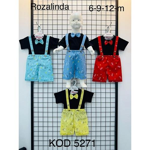 Rozalinda 5271 Erkek Bebe Metraj Bahçıvan Takım 6-12 AY